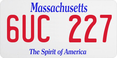 MA license plate 6UC227