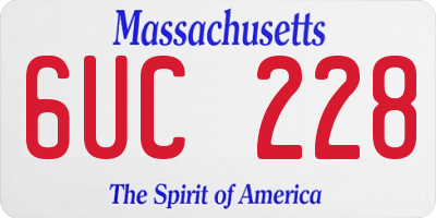 MA license plate 6UC228