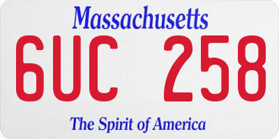MA license plate 6UC258
