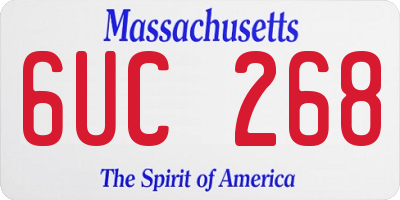 MA license plate 6UC268