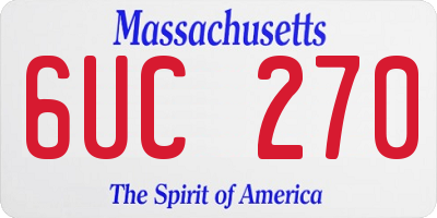 MA license plate 6UC270