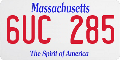 MA license plate 6UC285