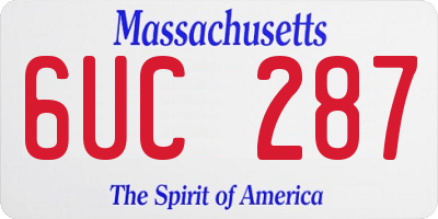 MA license plate 6UC287