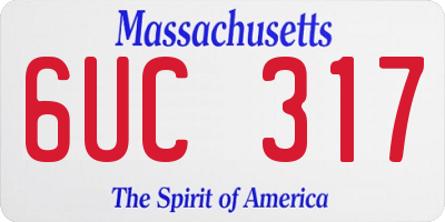 MA license plate 6UC317