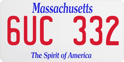 MA license plate 6UC332