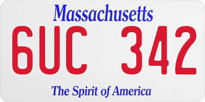 MA license plate 6UC342