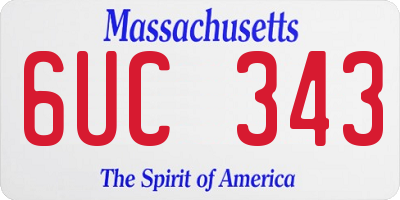 MA license plate 6UC343