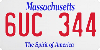 MA license plate 6UC344