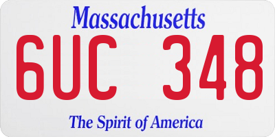 MA license plate 6UC348