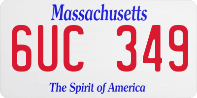 MA license plate 6UC349