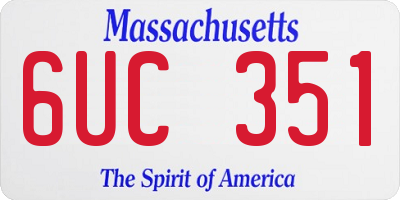 MA license plate 6UC351