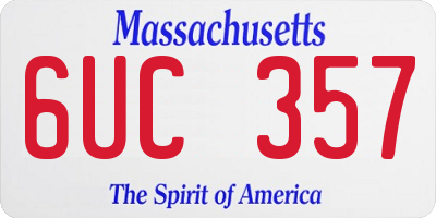 MA license plate 6UC357