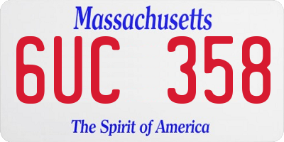 MA license plate 6UC358