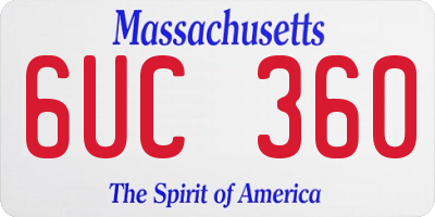 MA license plate 6UC360