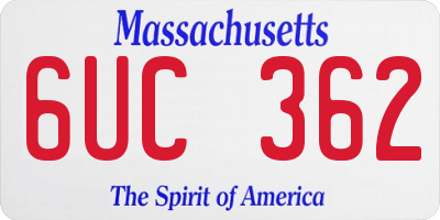 MA license plate 6UC362