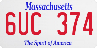 MA license plate 6UC374