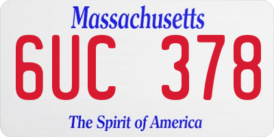 MA license plate 6UC378