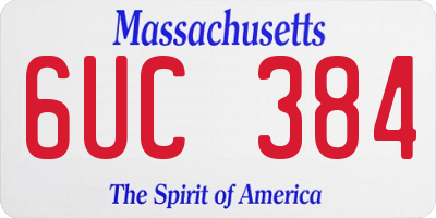 MA license plate 6UC384