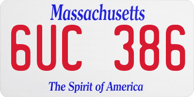 MA license plate 6UC386