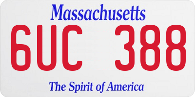 MA license plate 6UC388