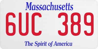 MA license plate 6UC389