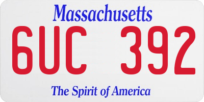 MA license plate 6UC392