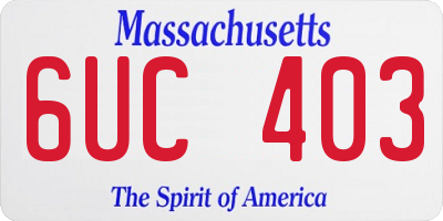MA license plate 6UC403