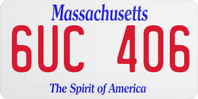 MA license plate 6UC406