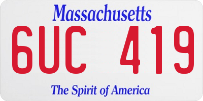 MA license plate 6UC419