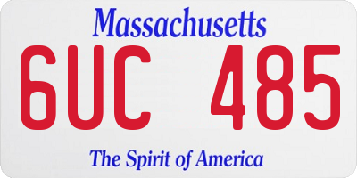 MA license plate 6UC485