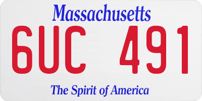 MA license plate 6UC491