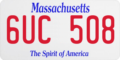 MA license plate 6UC508