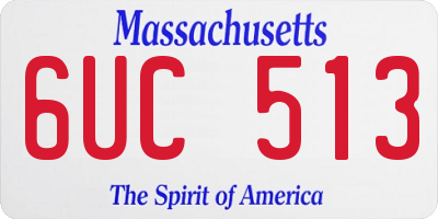 MA license plate 6UC513