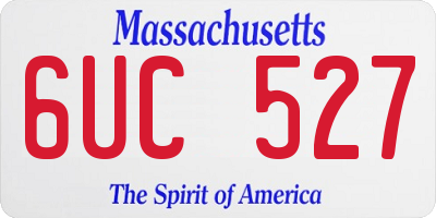 MA license plate 6UC527