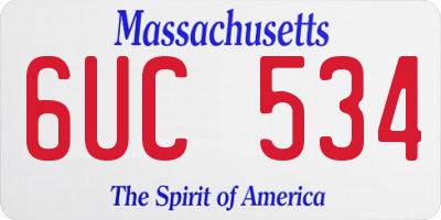 MA license plate 6UC534