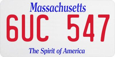 MA license plate 6UC547