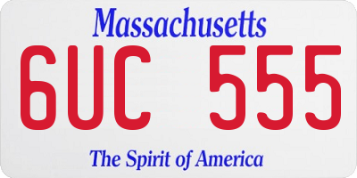 MA license plate 6UC555