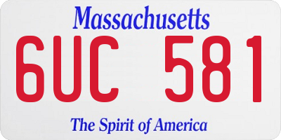 MA license plate 6UC581