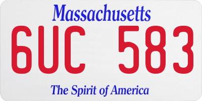 MA license plate 6UC583