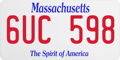 MA license plate 6UC598
