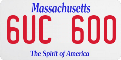 MA license plate 6UC600