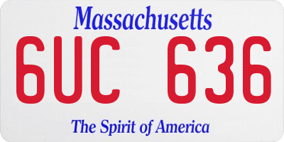 MA license plate 6UC636