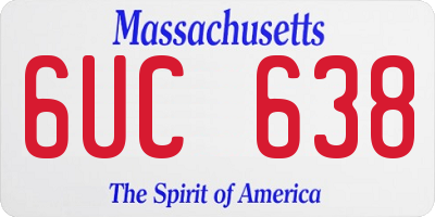 MA license plate 6UC638