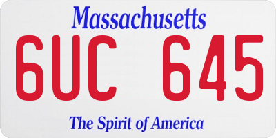 MA license plate 6UC645
