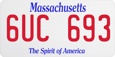 MA license plate 6UC693
