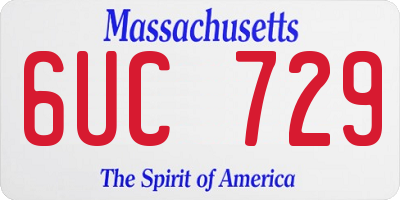 MA license plate 6UC729