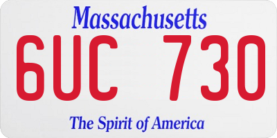 MA license plate 6UC730