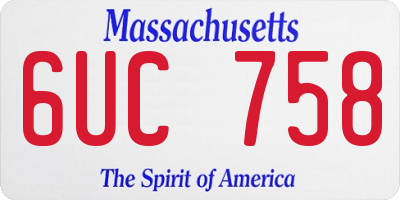 MA license plate 6UC758