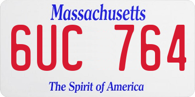 MA license plate 6UC764