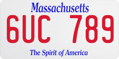 MA license plate 6UC789